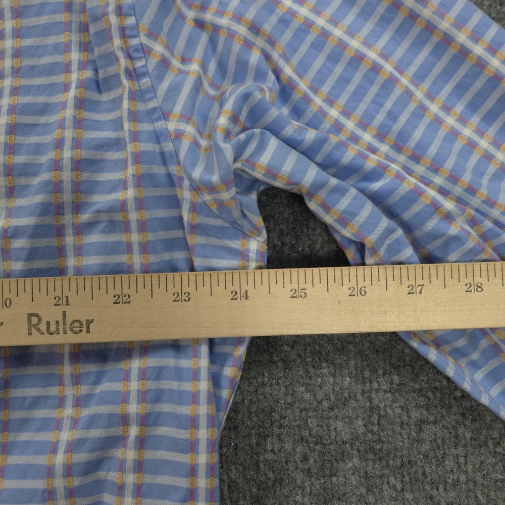 Robert Graham Shirt‎ Mens XL Blue Plaid Contrast Flip Cuff Casual Dress Preppy - Picture 7 of 10